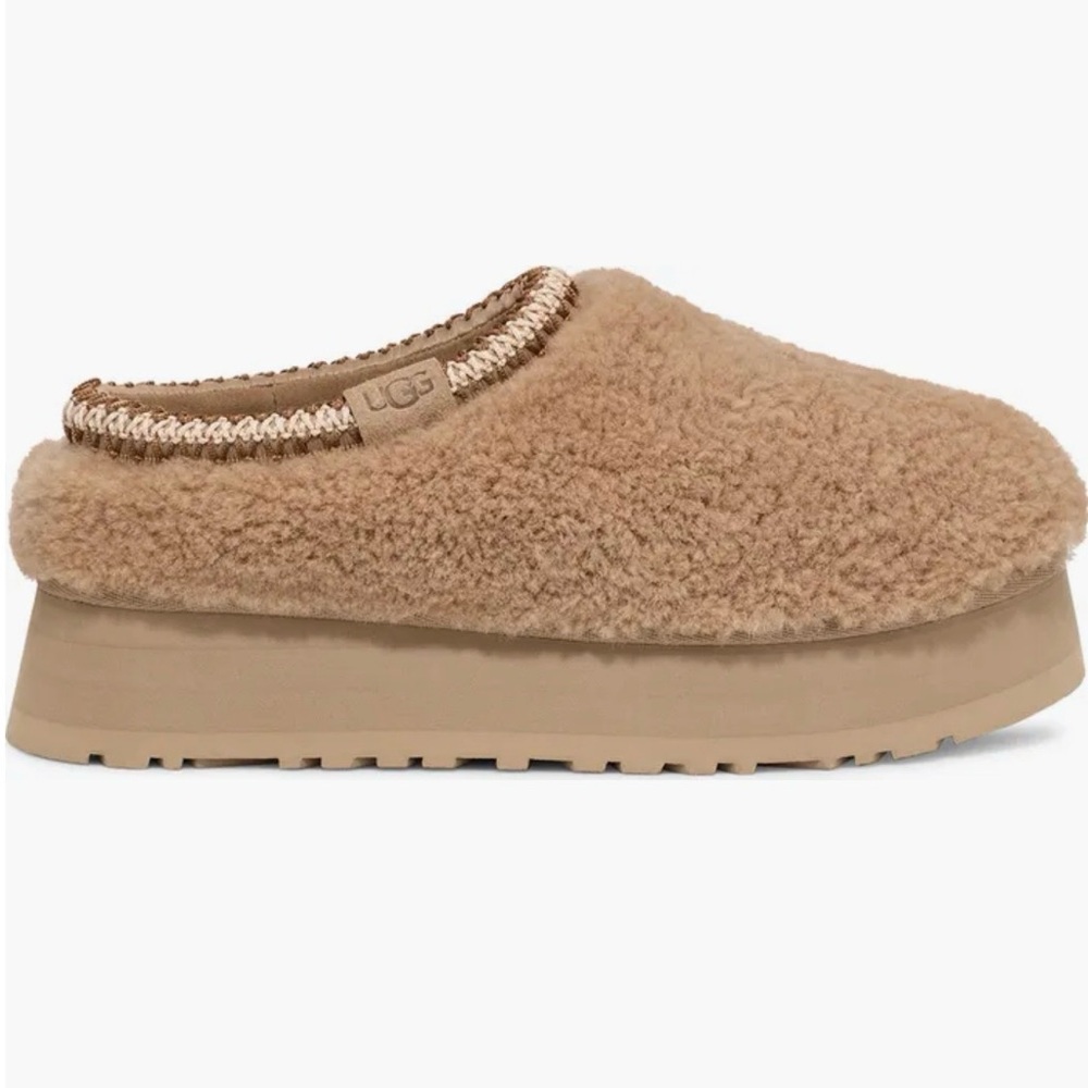 Tazz Maxi Curly Genuine Shearling Platform Slipper